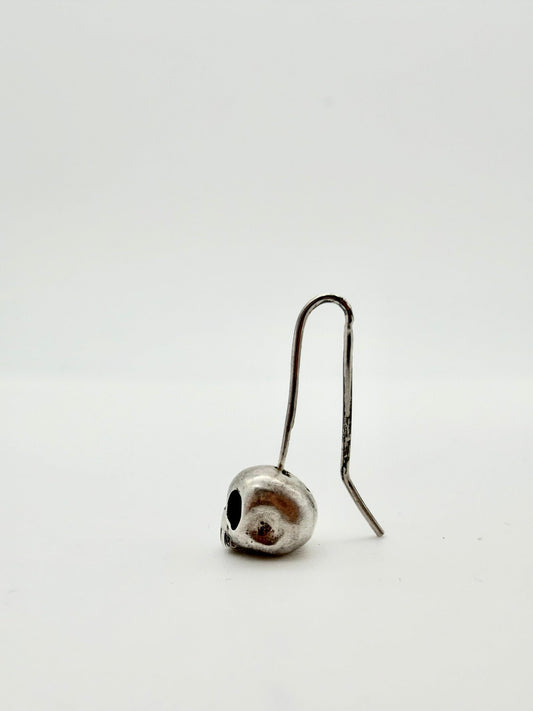 Silver Skull Drop Earrings - Virginia Allan