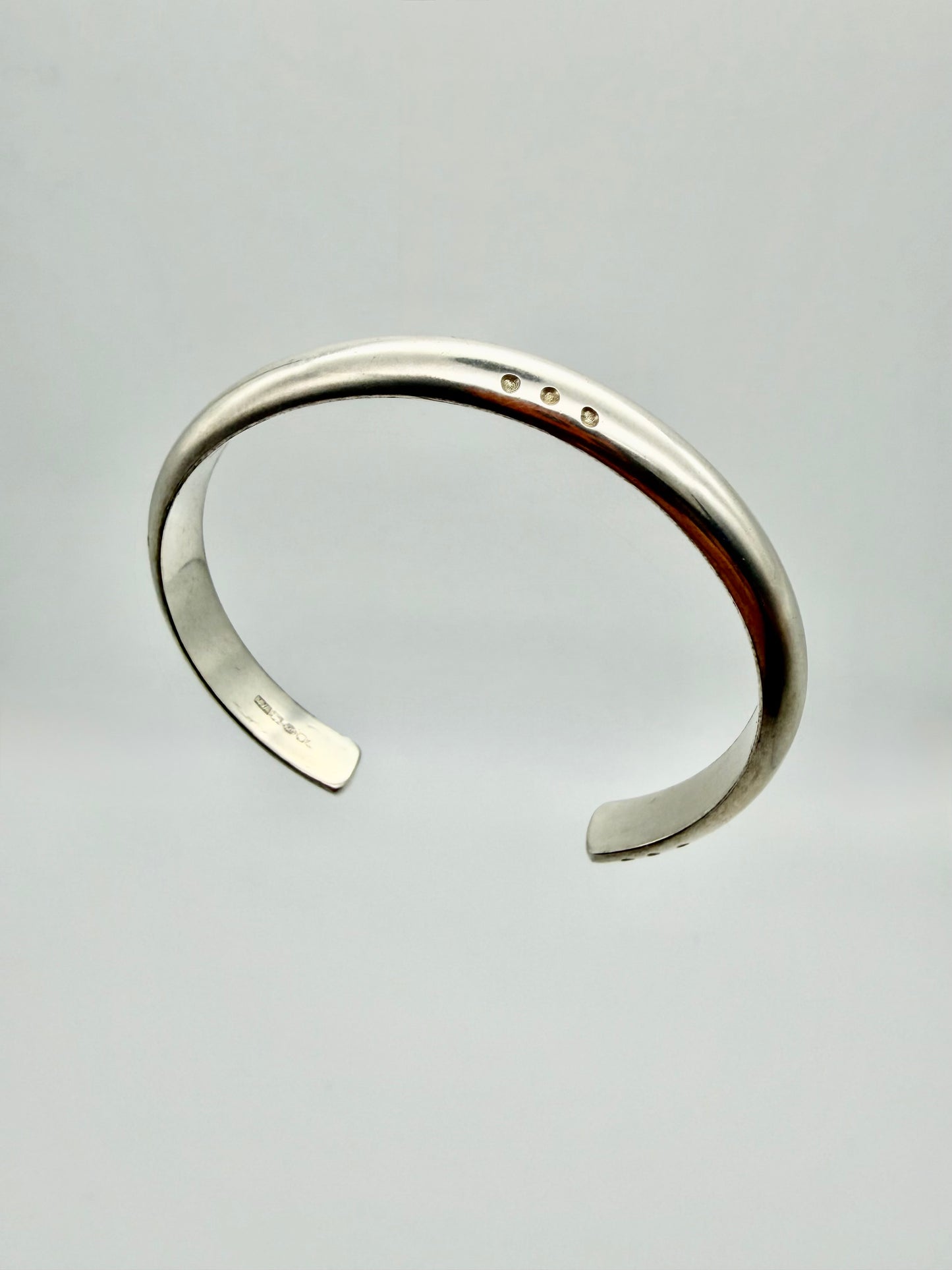 Men's dot cuff bangle - handmade sterling silver by Virginia Allan