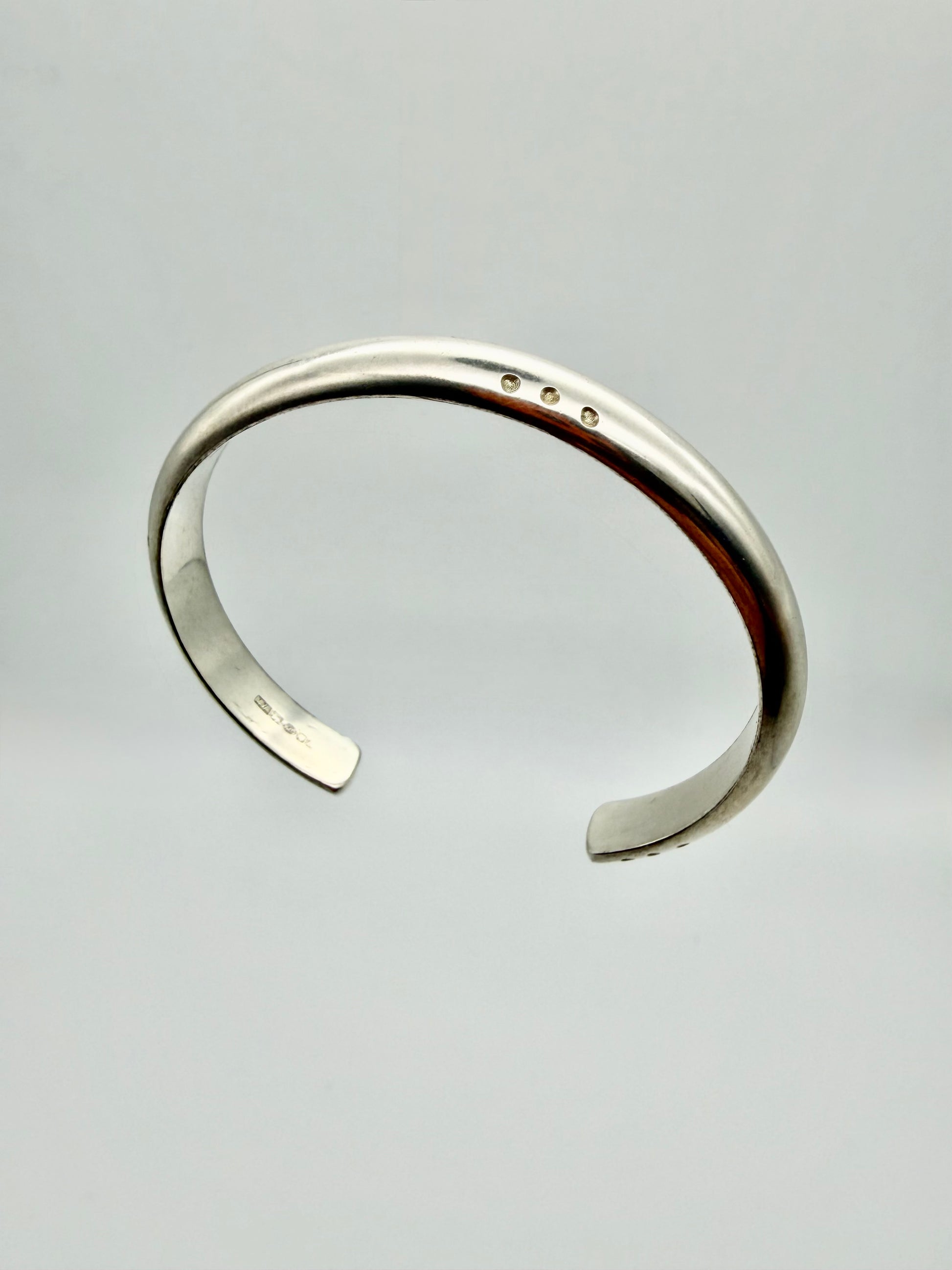 Men's dot cuff bangle - handmade sterling silver by Virginia Allan