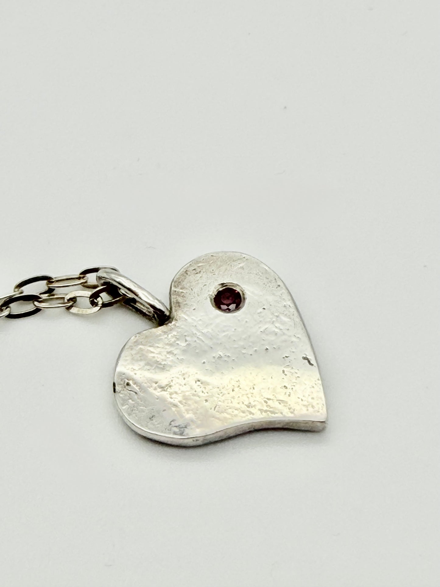 Heart pendant necklace — handmade sterling silver by Virginia Allan