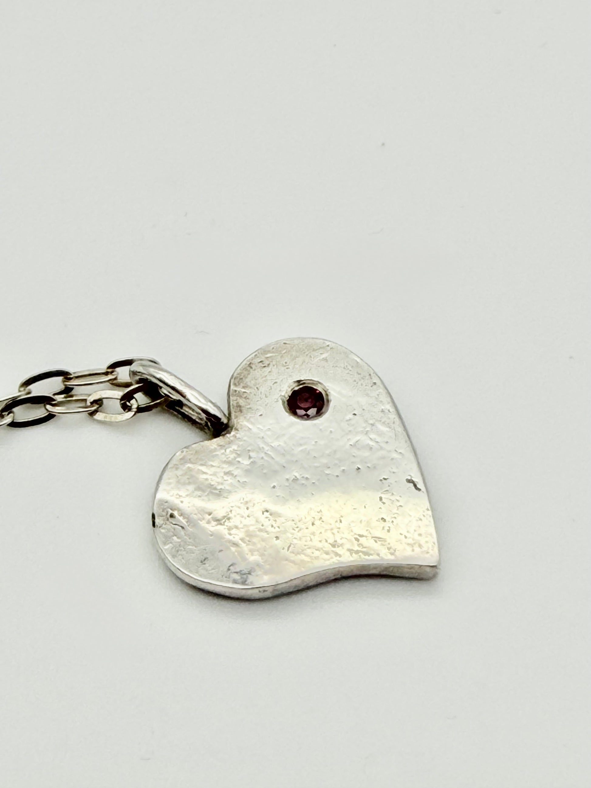 Heart pendant necklace — handmade sterling silver by Virginia Allan