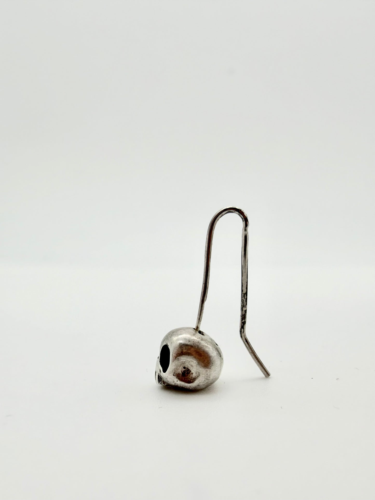 Silver Skull Drop Earrings