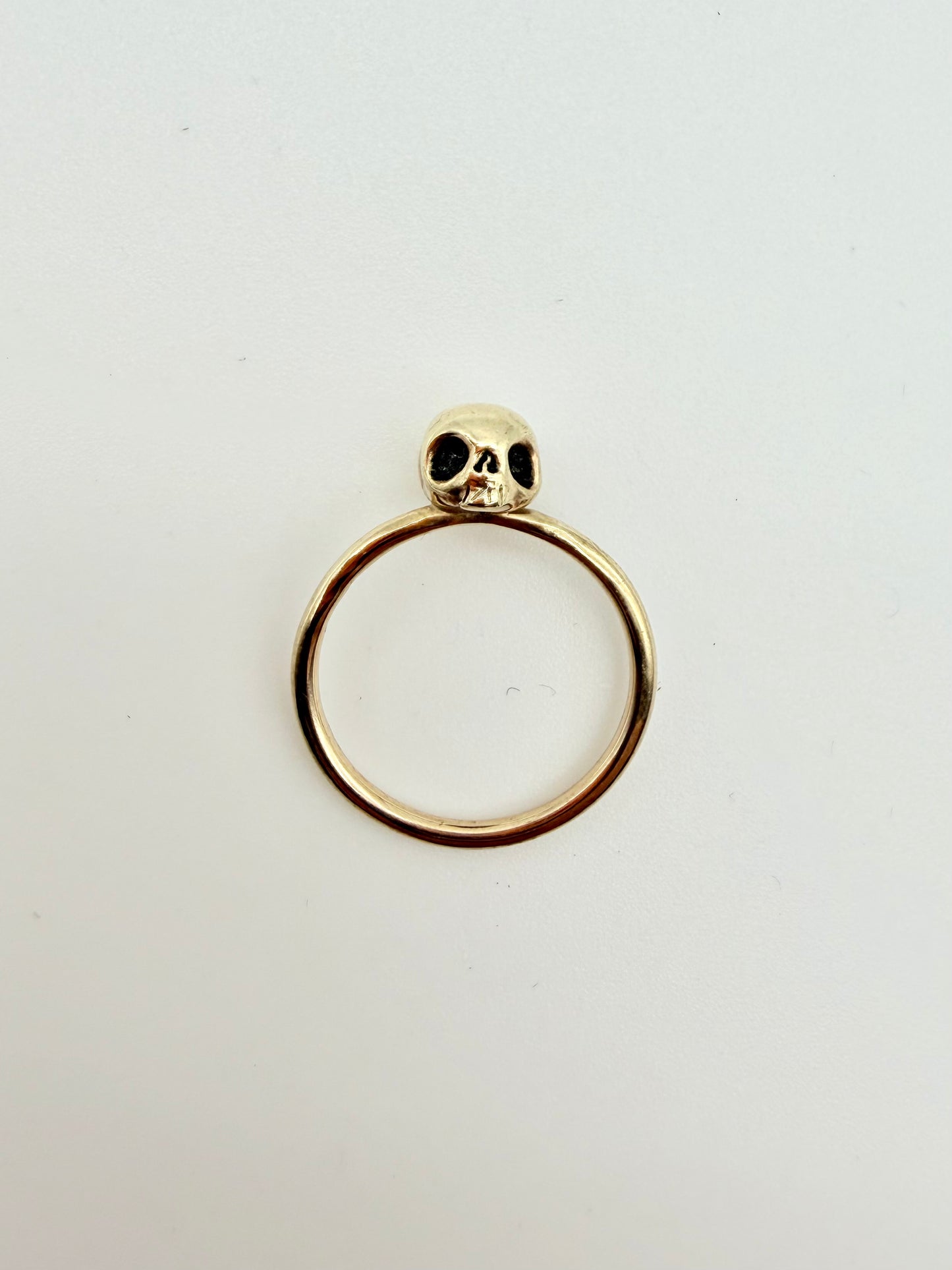 Gold skull ring - handmade 9ct gold by Virginia Allan
