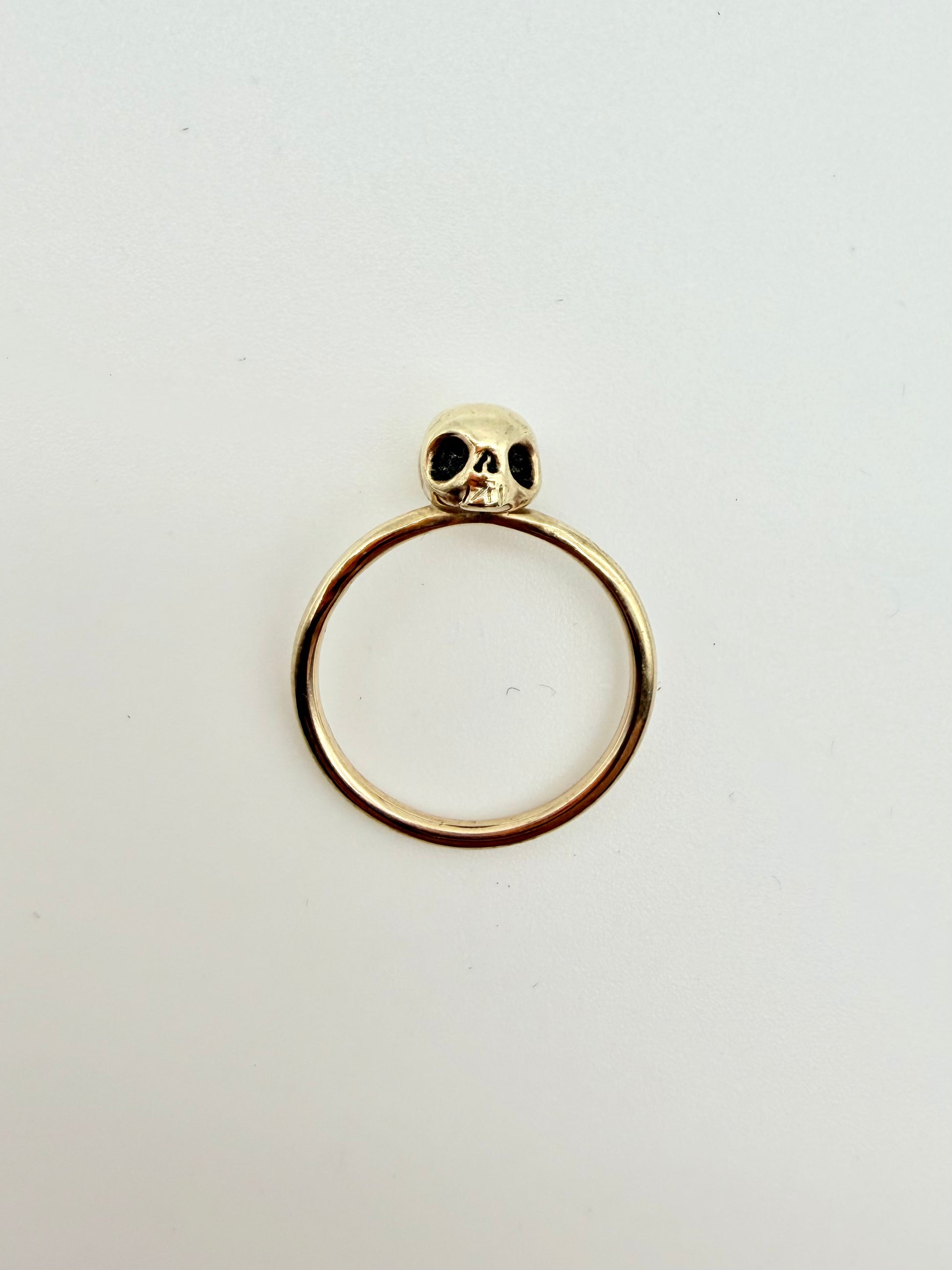 Gold skull ring - handmade 9ct gold by Virginia Allan