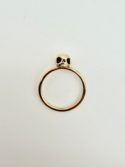 Gold skull ring - handmade 9ct gold by Virginia Allan