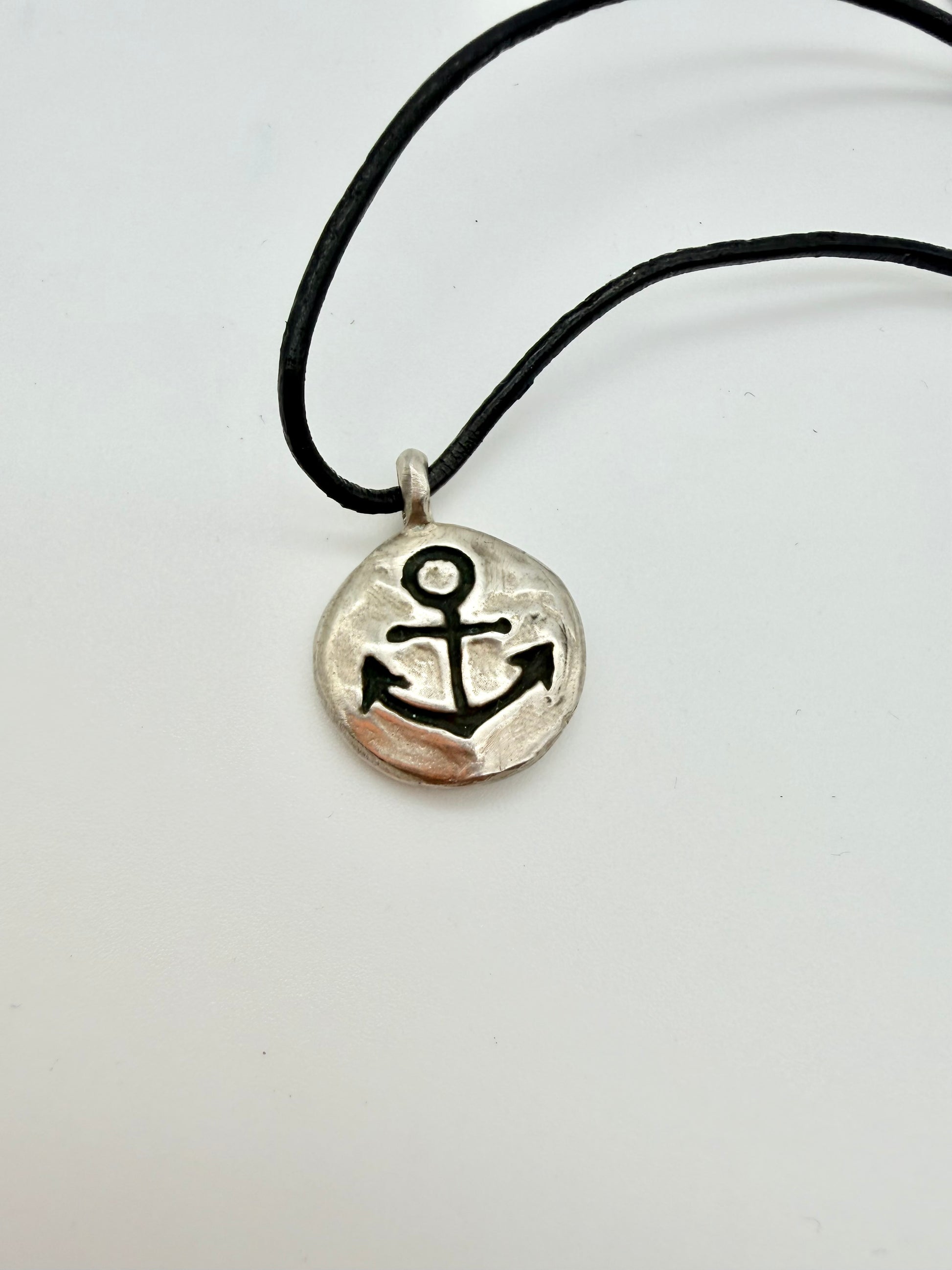 Anchor pendant necklace — handmade sterling silver by Virginia Allan