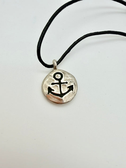 Anchor pendant necklace — handmade sterling silver by Virginia Allan