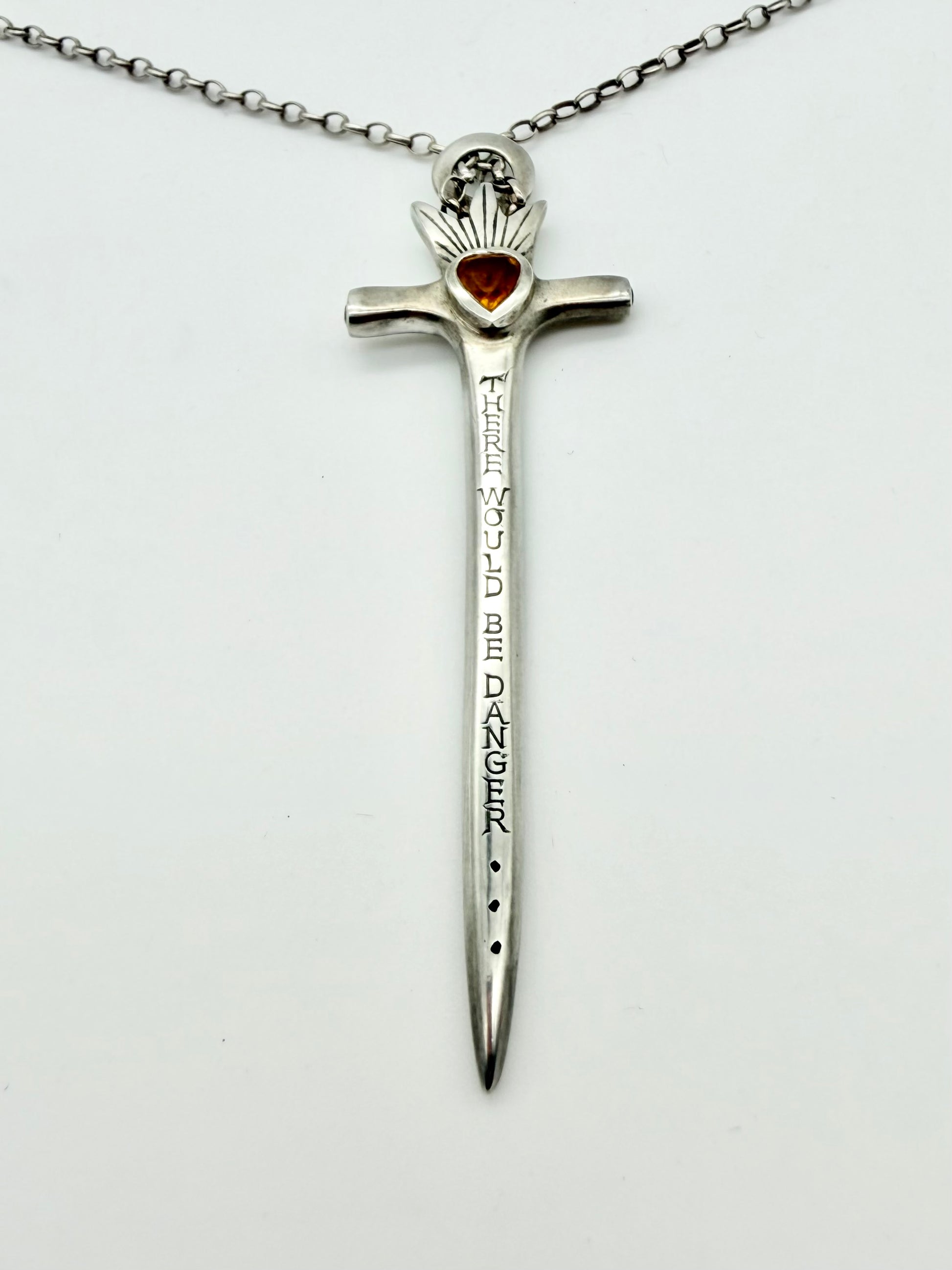 Danger dagger necklace — handmade sterling silver by Virginia Allan