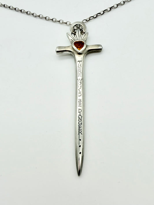 Danger dagger necklace — handmade sterling silver by Virginia Allan