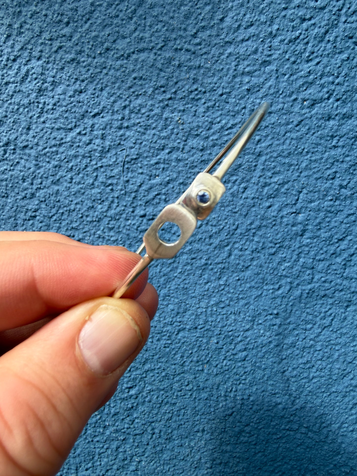 Blue Sapphire Sterling Silver Oval Bracelet