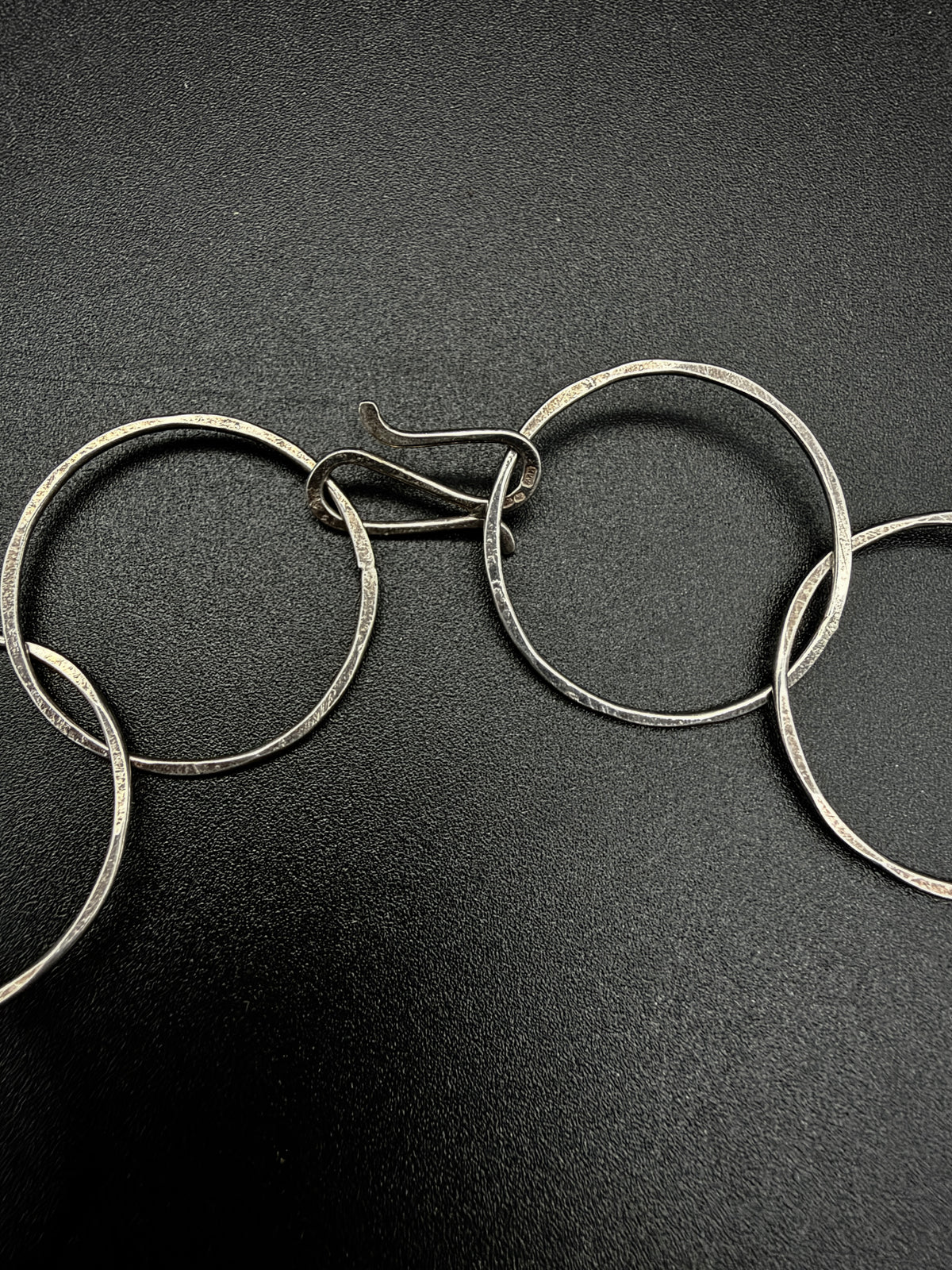 Fortune Rings: Hammered Sterling Silver Circle Necklace