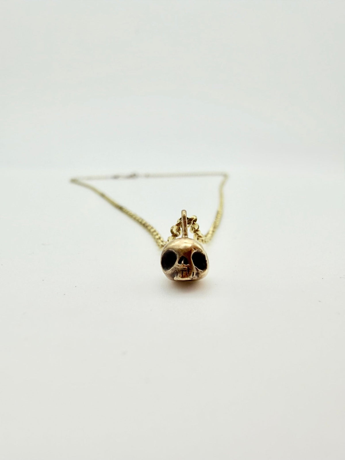 Gold Skull Drop Necklace - Virginia Allan