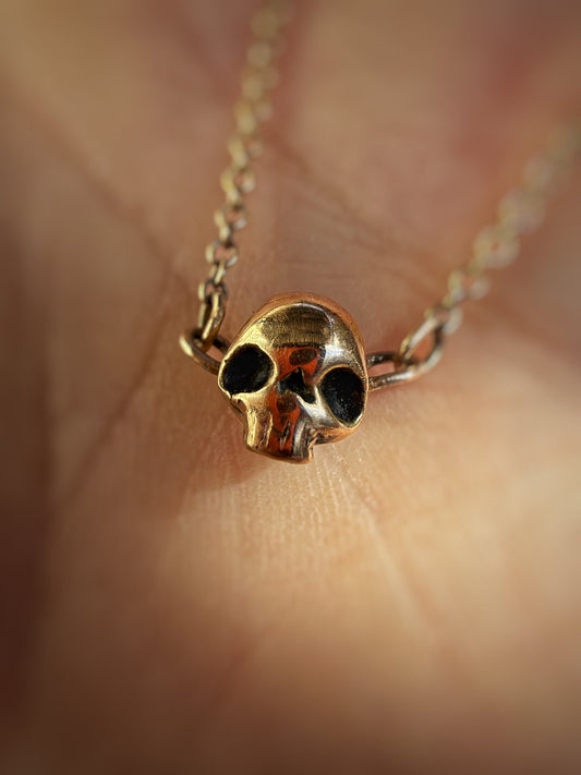Gold Skull Forward Necklace - Virginia Allan