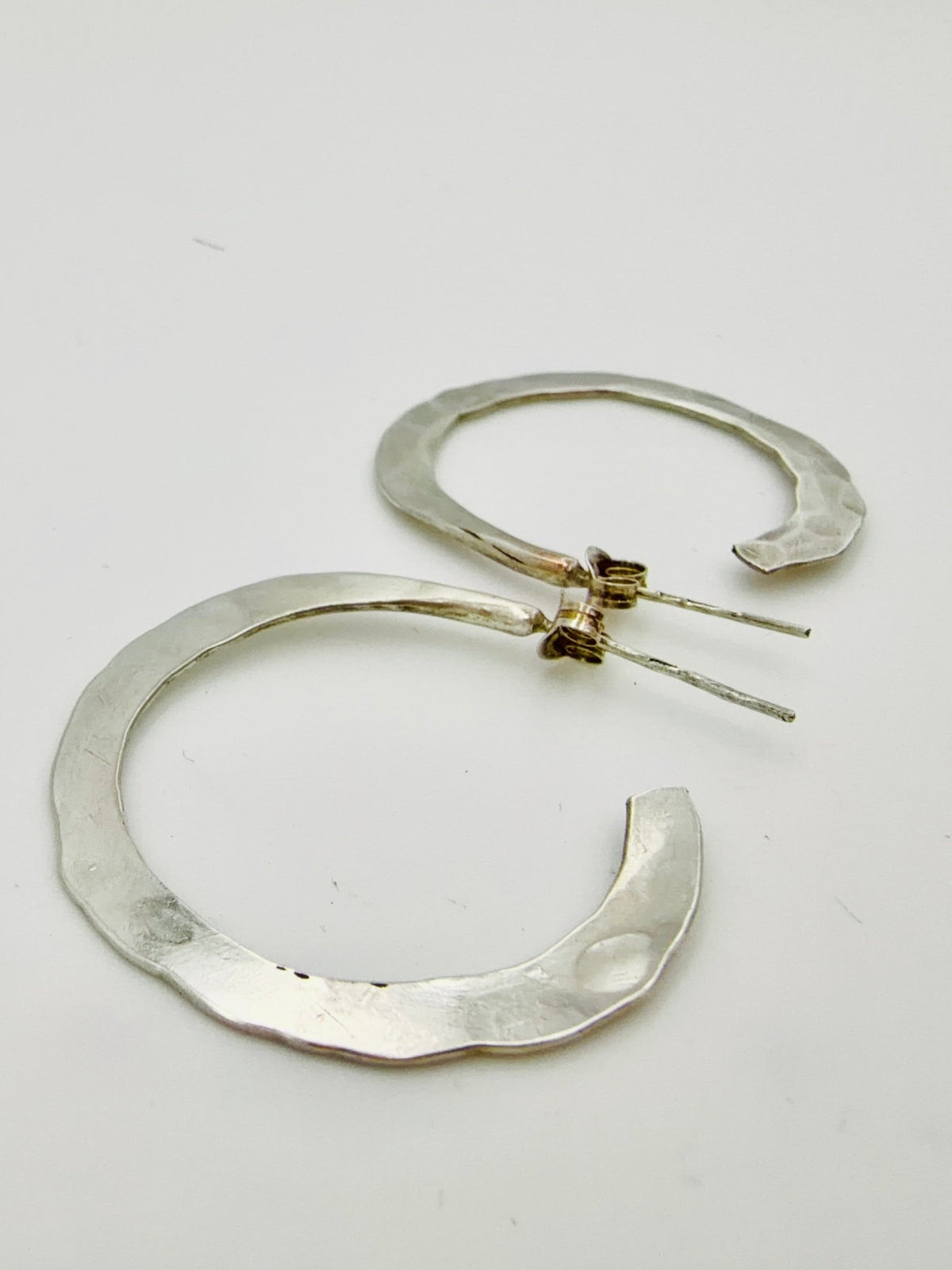Hammered Silver Hoop Earrings - Virginia Allan