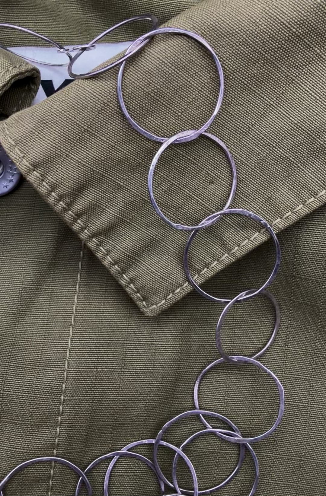 statement silver ring necklace