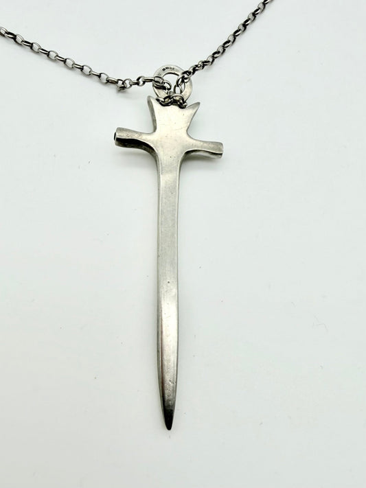 Sapphire and Silver Cross Necklace: The Warning - Virginia Allan