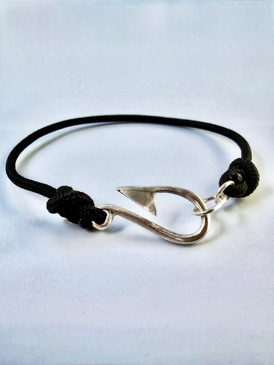 The Hook, Solid Silver Fish Hook Bracelet - Virginia Allan