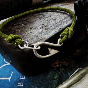 The Hook, Solid Silver Fish Hook Bracelet - Virginia Allan